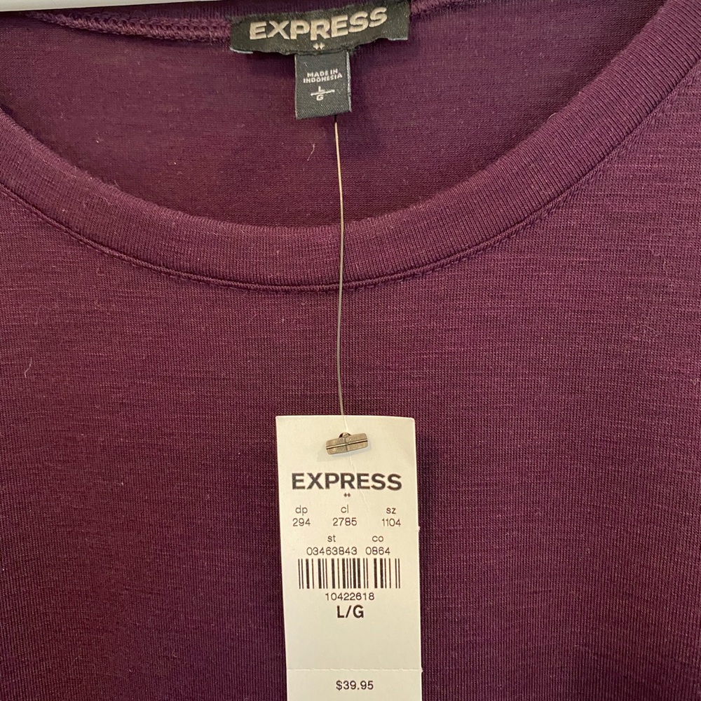 NWT Express Dress with sleeves L Dark Purple - Picture 3 of 5